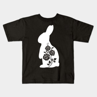 rabbit with flower pattern Kids T-Shirt